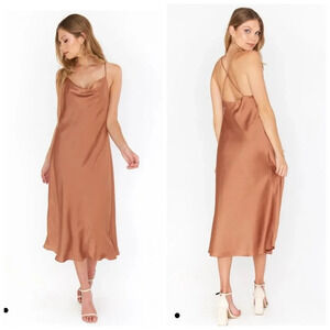NWOT Show Me Your MuMu Verona Cowl Dress in Cooper Luxe Satin